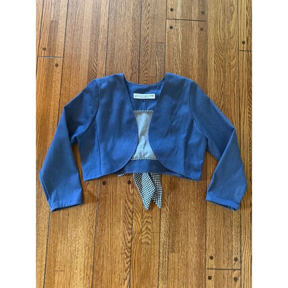 Rightful Owner Handmade Denim Bow Bolero Large L - Picture 2 of 6